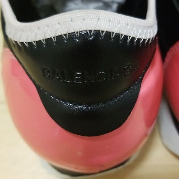 Balenciaga Race Runner Leather Mesh Black/Pink Women’s Sneacker Sz 40 ( 9 1/2) - Picture 9 of 10